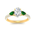 Load image into Gallery viewer, emerald-pear-accented-3-row-oval-shaped-engagement-ring-in-yellow-gold-FD9982OVRGEMGRANGLE3-NL-YG
