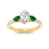 Load image into Gallery viewer, emerald-pear-accented-3-row-oval-shaped-engagement-ring-in-yellow-gold-FD9982OVRGEMGRANGLE3-NL-YG