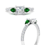 Load image into Gallery viewer, emerald-pear-accented-3-row-princess-cut-engagement-ring-in-white-gold-FD9982PRRGEMGRANGLE3-NL-WG
