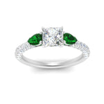 Load image into Gallery viewer, emerald-pear-accented-3-row-princess-cut-engagement-ring-in-white-gold-FD9982PRRGEMGRANGLE3-NL-WG
