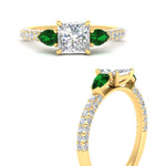 Load image into Gallery viewer, emerald-pear-accented-3-row-princess-cut-engagement-ring-in-yellow-gold-FD9982PRRGEMGRANGLE3-NL-YG
