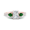 Load image into Gallery viewer, emerald-pear-accented-3-row-radiant-cut-engagement-ring-in-rose-gold-FD9982RARGEMGRANGLE3-NL-RG