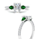 Load image into Gallery viewer, emerald-pear-accented-3-row-radiant-cut-engagement-ring-in-white-gold-FD9982RARGEMGRANGLE3-NL-WG