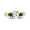 Load image into Gallery viewer, emerald-pear-accented-3-row-radiant-cut-engagement-ring-in-yellow-gold-FD9982RARGEMGRANGLE3-NL-YG