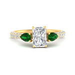 Load image into Gallery viewer, emerald-pear-accented-3-row-radiant-cut-engagement-ring-in-yellow-gold-FD9982RARGEMGRANGLE3-NL-YG

