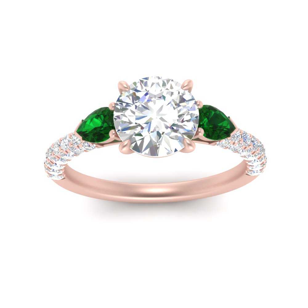 emerald-pear-accented-3-row-round-cut-engagement-ring-in-rose-gold-FD9982RORGEMGRANGLE3-NL-RG