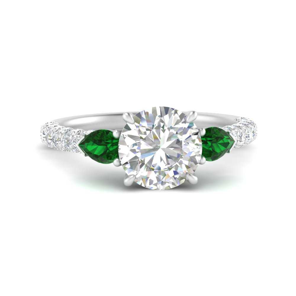 emerald-pear-accented-3-row-round-cut-engagement-ring-in-white-gold-FD9982RORGEMGRANGLE3-NL-WG