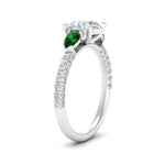 Load image into Gallery viewer, emerald-pear-accented-3-row-round-cut-engagement-ring-in-white-gold-FD9982RORGEMGRANGLE3-NL-WG
