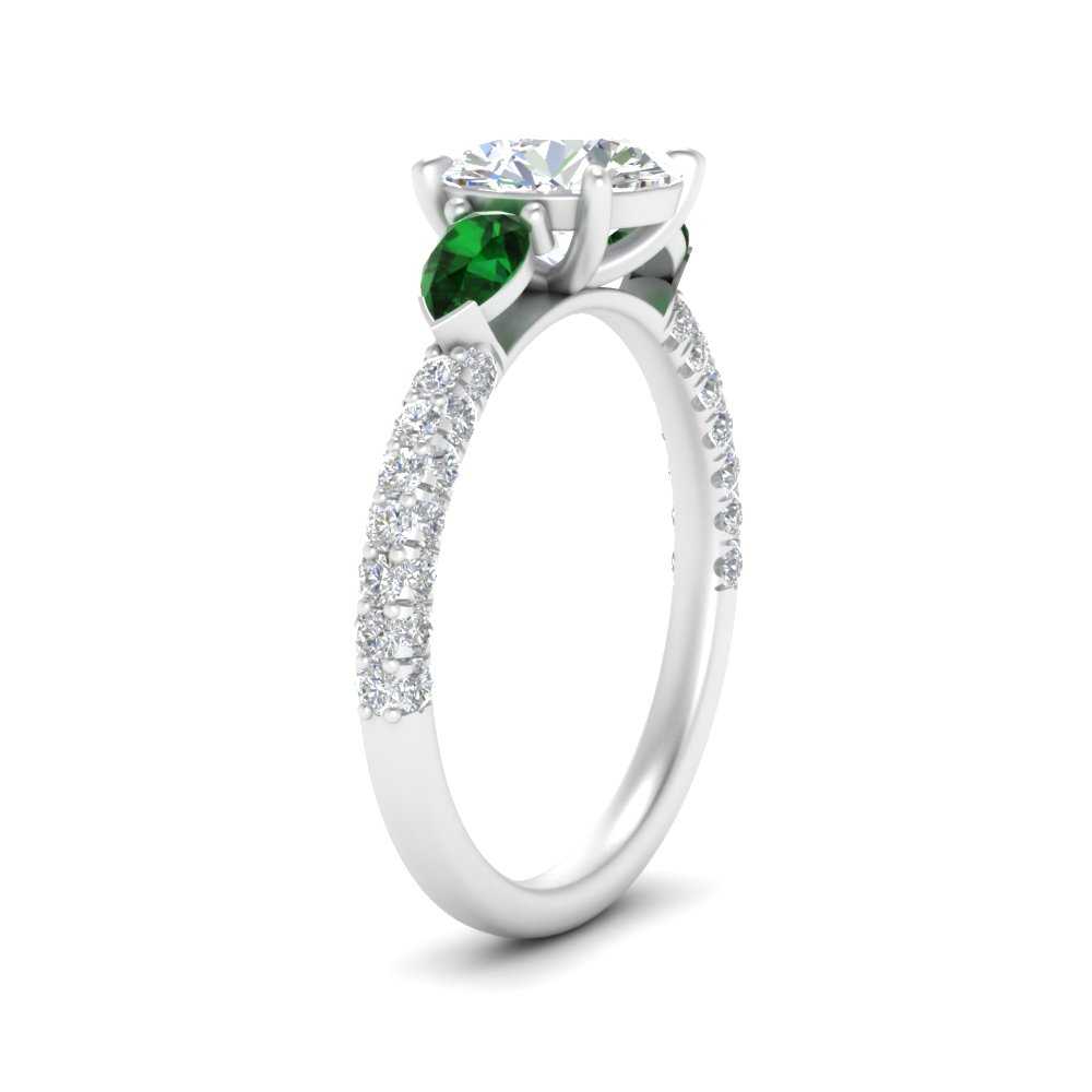 emerald-pear-accented-3-row-round-cut-engagement-ring-in-white-gold-FD9982RORGEMGRANGLE3-NL-WG