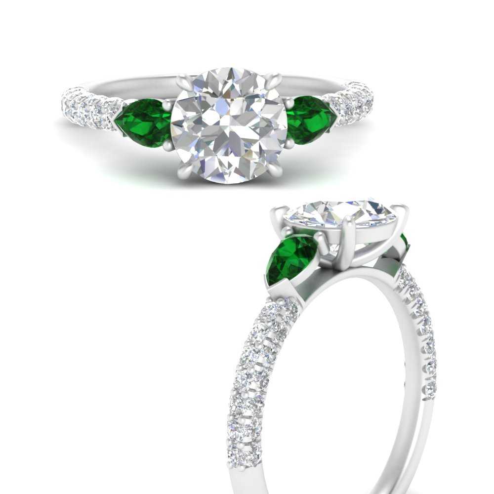emerald-pear-accented-3-row-round-cut-engagement-ring-in-white-gold-FD9982RORGEMGRANGLE3-NL-WG