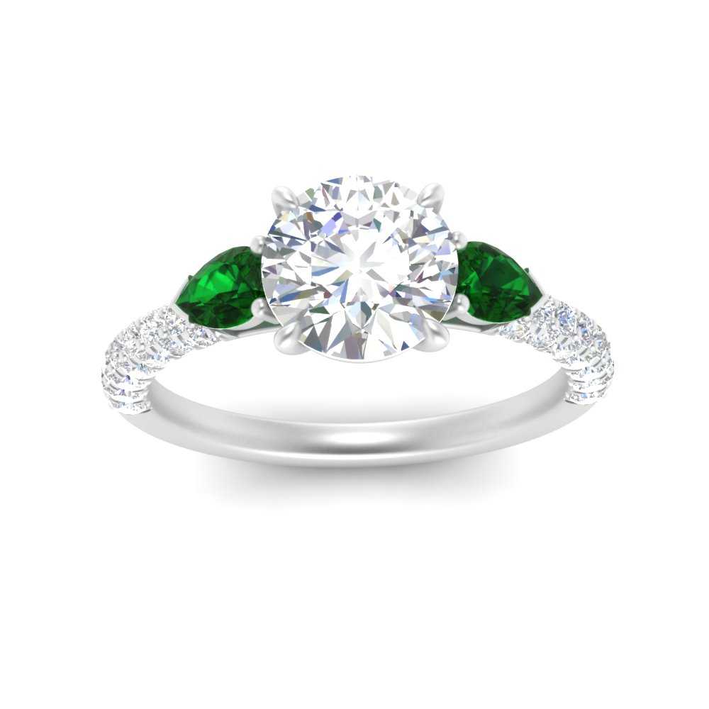 emerald-pear-accented-3-row-round-cut-engagement-ring-in-white-gold-FD9982RORGEMGRANGLE3-NL-WG