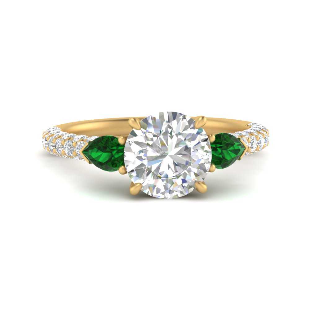 emerald-pear-accented-3-row-round-cut-engagement-ring-in-yellow-gold-FD9982RORGEMGRANGLE3-NL-YG