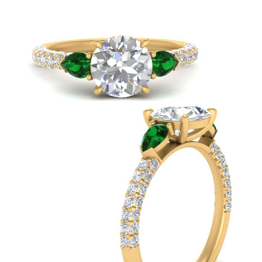 emerald-pear-accented-3-row-round-cut-engagement-ring-in-yellow-gold-FD9982RORGEMGRANGLE3-NL-YG