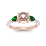 Load image into Gallery viewer, emerald-pear-accented-3-row-semi-mount-engagement-ring-in-rose-gold-FD9982SMRGEMGRANGLE3-NL-RG
