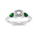 Load image into Gallery viewer, emerald-pear-accented-3-row-semi-mount-engagement-ring-in-white-gold-FD9982SMRGEMGRANGLE3-NL-WG
