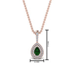 Load image into Gallery viewer, emerald-pear-shaped-double-halo-diamond-pendant-in-FDPD86826PE(6.0X4.0MM)GEMGR-NL-RG-GS
