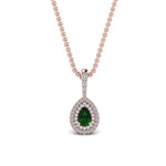 Load image into Gallery viewer, emerald-pear-shaped-double-halo-diamond-pendant-in-FDPD86826PE(6.0X4.0MM)GEMGR-NL-RG-GS
