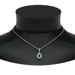 Load image into Gallery viewer, emerald-pear-shaped-double-halo-diamond-pendant-in-FDPD86826PE(6.0X4.0MM)GEMGR-NL-WG-GS
