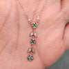 Load image into Gallery viewer, emerald-petal-diamond-drop-necklace-in-rose-gold-fdpd8598-fancy-nl-rg
