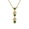 Load image into Gallery viewer, emerald-petal-diamond-drop-necklace-in-FDPD8598GEMGRANGLE2-NL-YG
