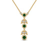 Load image into Gallery viewer, emerald-petal-diamond-drop-necklace-in-FDPD8598GEMGRANGLE2-NL-YG