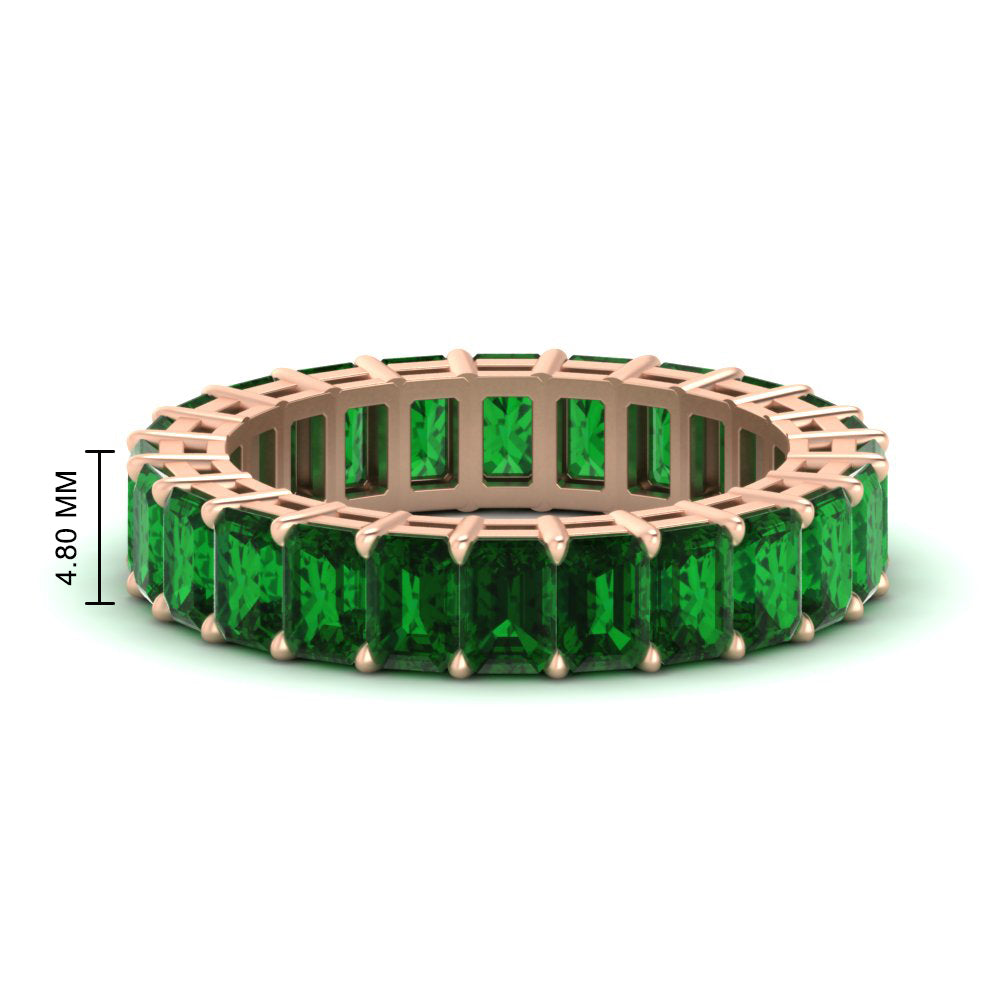 Diamond Ring 6 Carat Eternity Emerald Cut Band