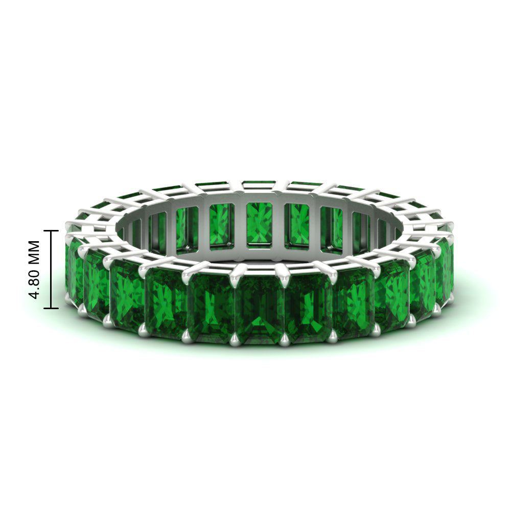 Diamond Ring 6 Carat Eternity Emerald Cut Band