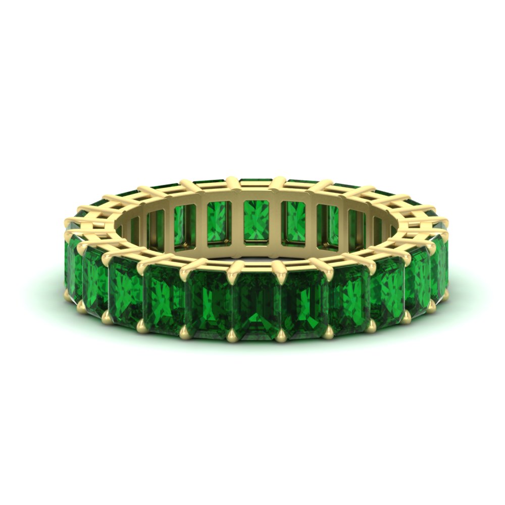 Diamond Ring 6 Carat Eternity Emerald Cut Band