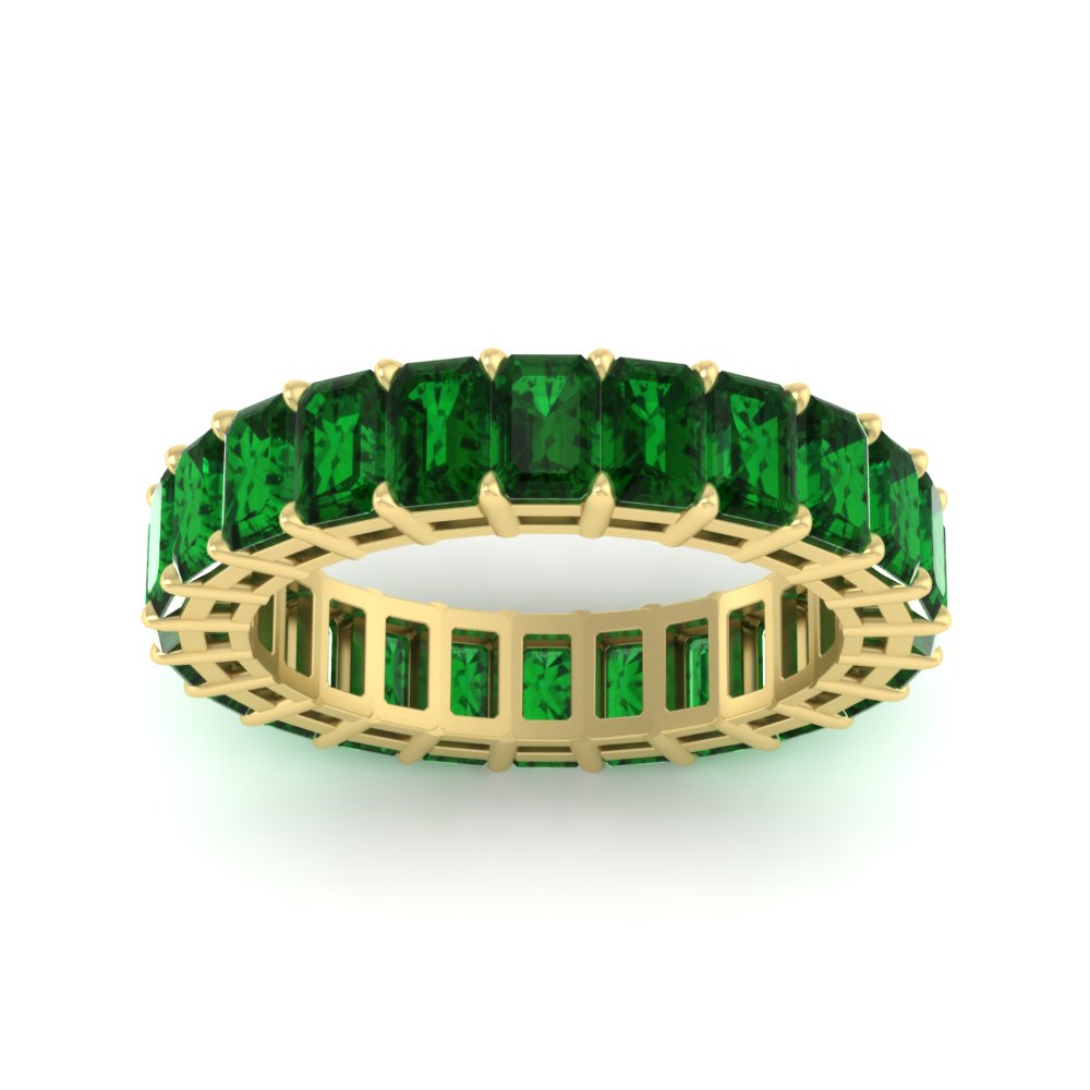 Diamond Ring 6 Carat Eternity Emerald Cut Band