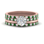 Load image into Gallery viewer, emerald-ring-with-multi-stack-band-in-FD9918ROGEMGR-NL-RG
