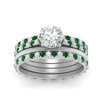 Load image into Gallery viewer, emerald-ring-with-multi-stack-band-in-FD9918ROGEMGR-NL-WG
