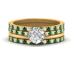 Load image into Gallery viewer, emerald-ring-with-multi-stack-band-in-FD9918ROGEMGR-NL-YG
