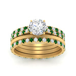Load image into Gallery viewer, emerald-ring-with-multi-stack-band-in-FD9918ROGEMGR-NL-YG
