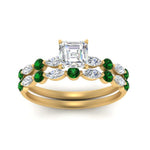 Load image into Gallery viewer, emerald-round-and-marquise-asscher-bridal-wedding-rings-in-yellow-gold-FD9398AS1GEMGRANGLE5-NL-YG.jpg?v=1756378422
