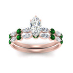 Load image into Gallery viewer, emerald-round-and-marquise-marquise-cut-bridal-wedding-rings-in-rose-gold-FD9398MQ1GEMGRANGLE5-NL-RG.jpg?v=1756378524
