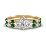 Load image into Gallery viewer, emerald-round-and-marquise-marquise-cut-bridal-wedding-rings-in-yellow-gold-FD9398MQ1GEMGR-NL-YG.jpg?v=1756378524
