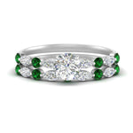 Load image into Gallery viewer, emerald-round-and-marquise-round-bridal-wedding-rings-in-white-gold-FD9398RO1GEMGR-NL-WG.jpg?v=1756378650
