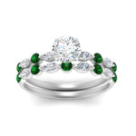 Load image into Gallery viewer, emerald-round-and-marquise-round-bridal-wedding-rings-in-white-gold-FD9398RO1GEMGRANGLE5-NL-WG.jpg?v=1756378650
