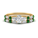 Load image into Gallery viewer, emerald-round-and-marquise-round-bridal-wedding-rings-in-yellow-gold-FD9398RO1GEMGR-NL-YG.jpg?v=1756378650
