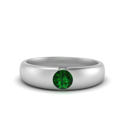 Tapered Solitaire Mens Wedding Ring