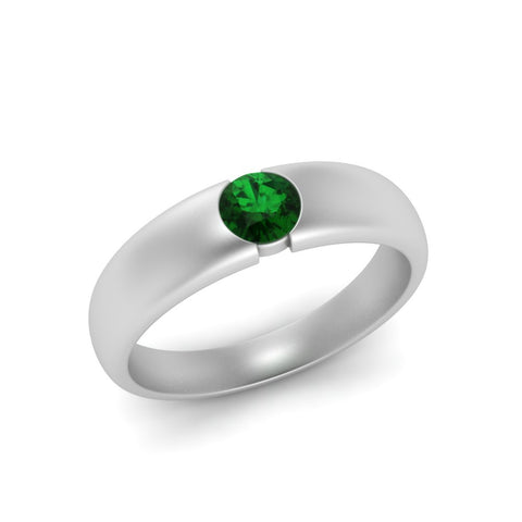 Tapered Solitaire Mens Wedding Ring