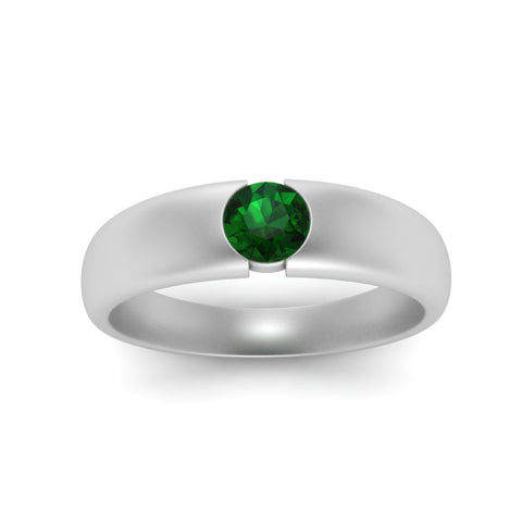 Tapered Solitaire Mens Wedding Ring
