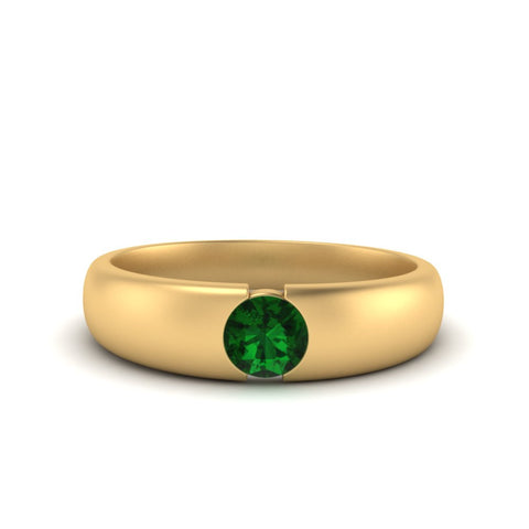 Tapered Solitaire Mens Wedding Ring