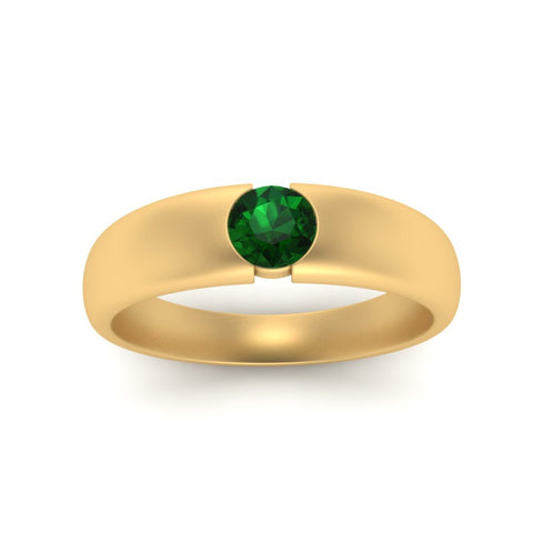 Tapered Solitaire Mens Wedding Ring