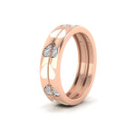 Load image into Gallery viewer, enamel-diamond-heart-wedding-bands-in-rose-gold-FD11100R-NL-RG
