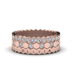 Load image into Gallery viewer, engraved-hexagon-diamond-promise-stacking-rings-in-rose-gold-FD9187ANGLE5-NL-RG
