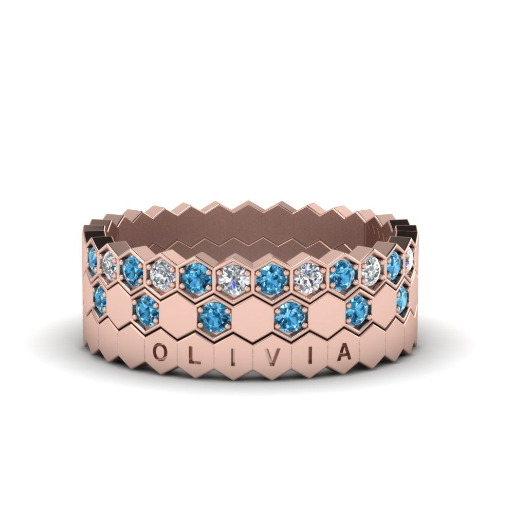 engraved-hexagon-diamond-promise-stacking-rings-with-blue-topaz-in-rose-gold-FD9187GICBLTOANGLE5-NL-RG