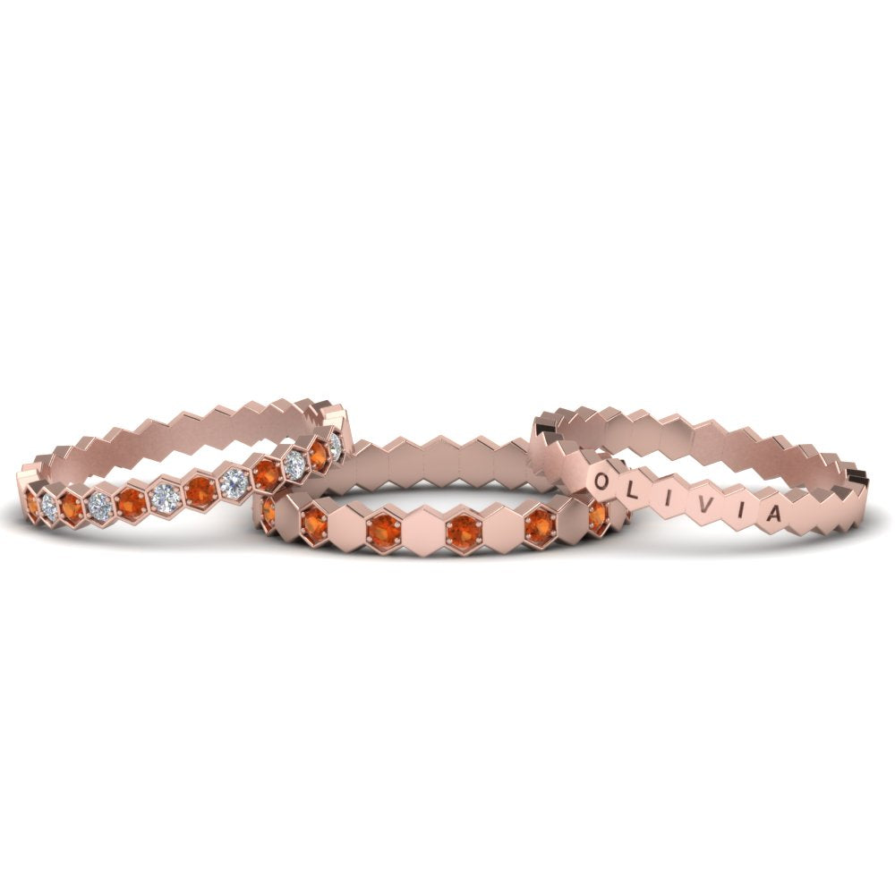 engraved-hexagon-diamond-promise-stacking-rings-with-orange-sapphire-in-rose-gold-FD9187GSAORANGLE5-NL-RG