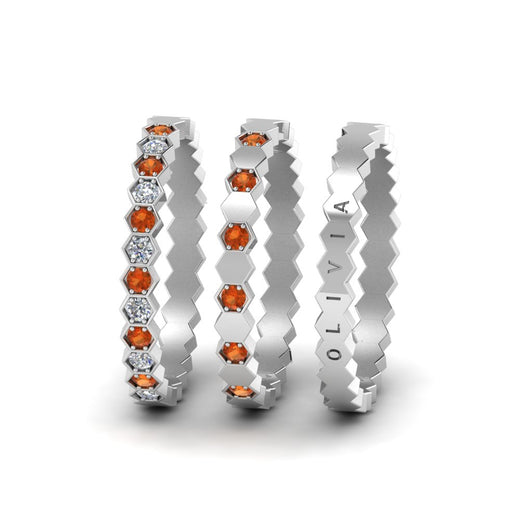 engraved-hexagon-diamond-promise-stacking-rings-with-orange-sapphire-in-white-gold-FD9187GSAORANGLE5-NL-WG