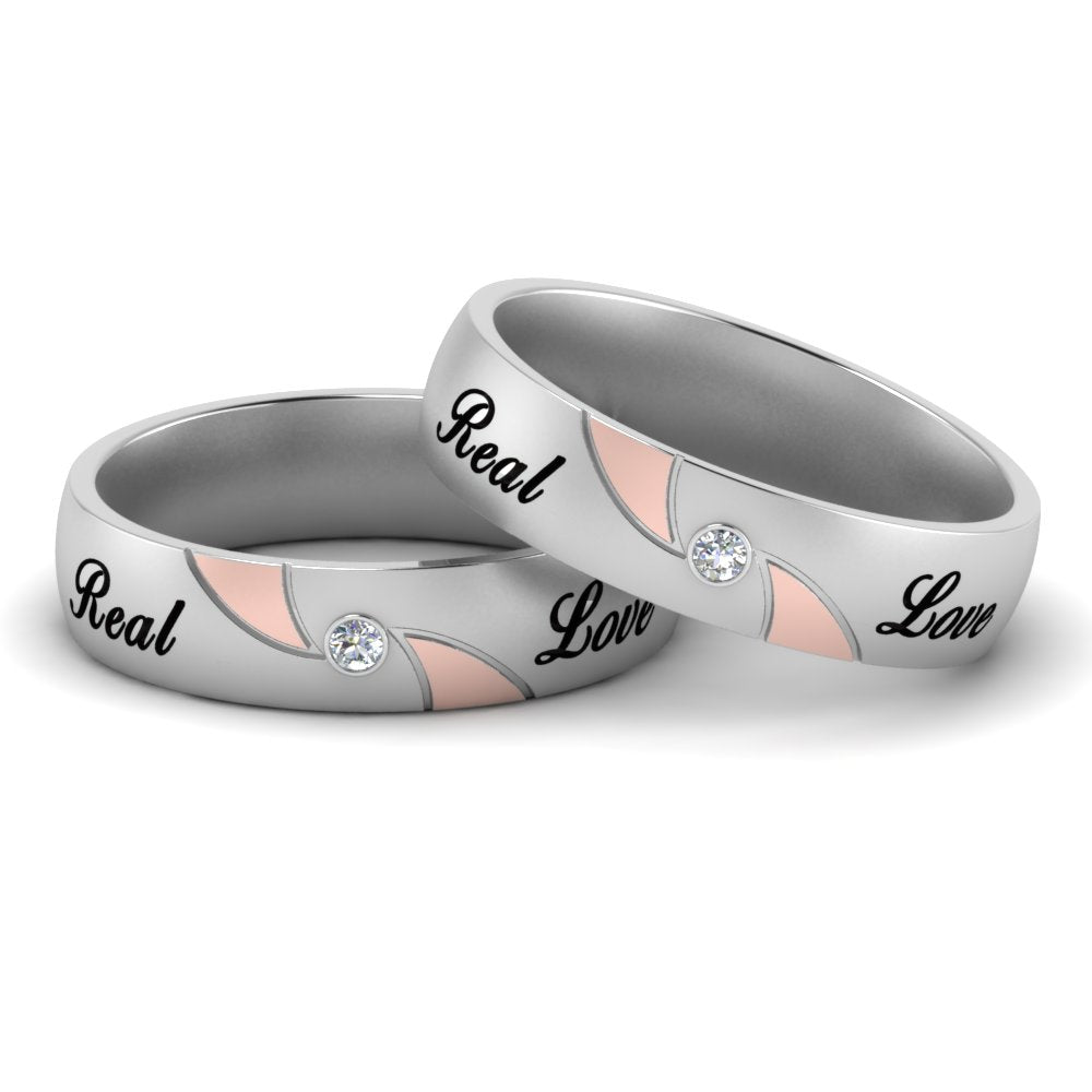 Engraved Lgbt Diamond Bands